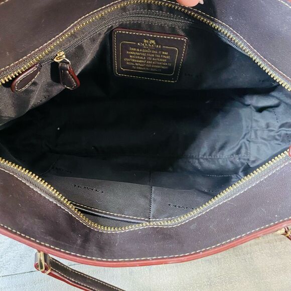 Coach Beige/Brown Signature Canvas and Leather Sophia Chain Tote - Picture 10 of 10